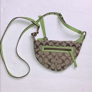 Lime Green and Tan Coach Crossbody